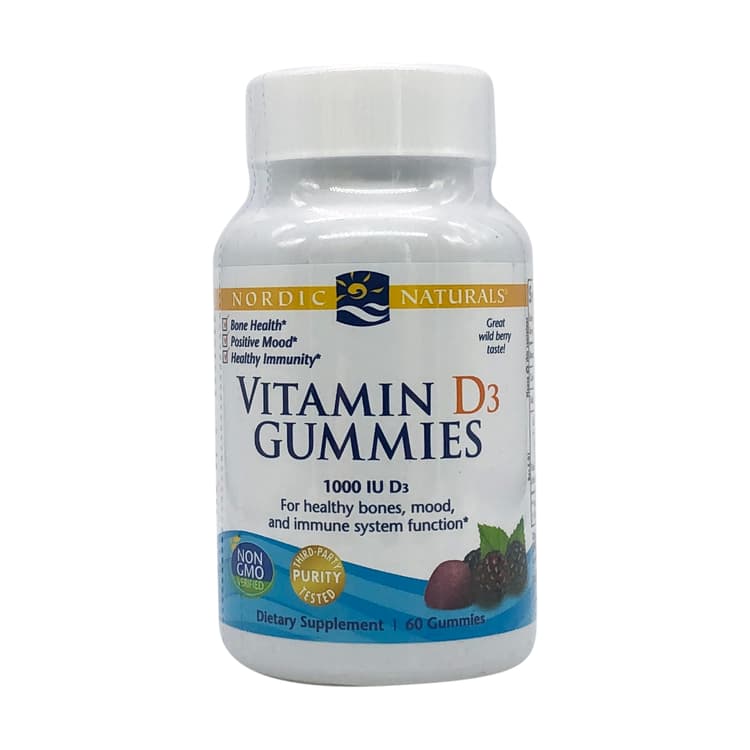 Nordic Naturals Vitamin D3, 25 Mcg, Gummies, Wild Berry