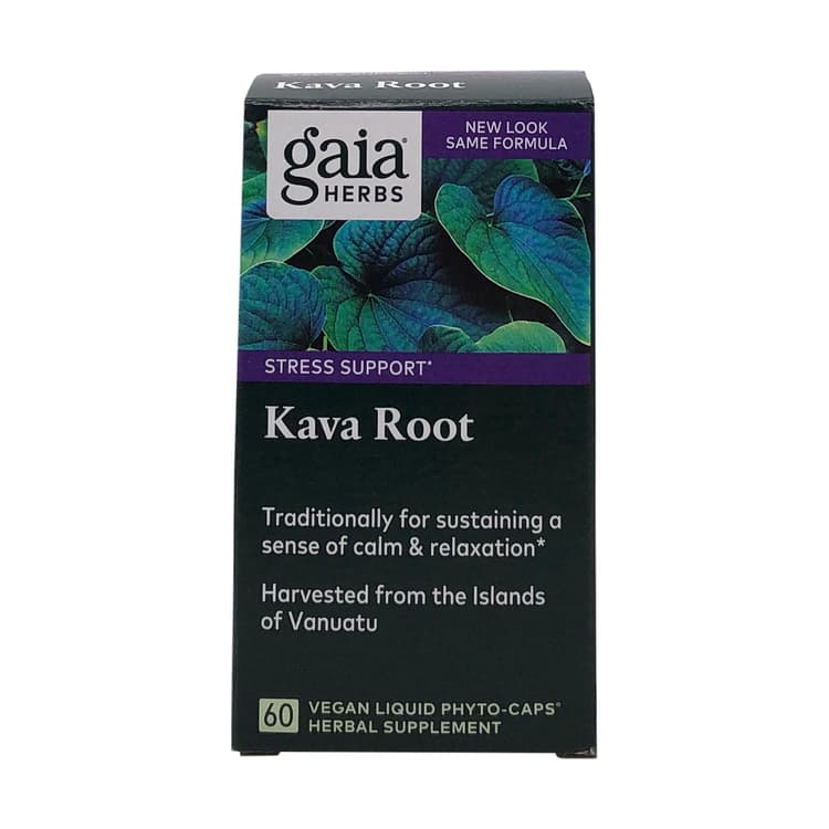 Gaia Herbs Kava Kava Root Liquid Phyto Caps, 60 Vegan Liquid Phyto-Caps