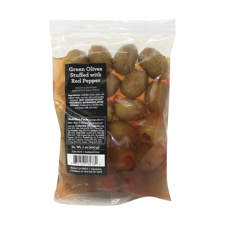 Red Pepper Stuffed Green Olives