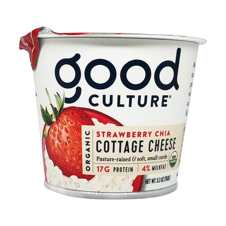 Good Culture Organic 4% Milk Fat Strawberry Chia Cottage Cheese, 4% Milk Fat