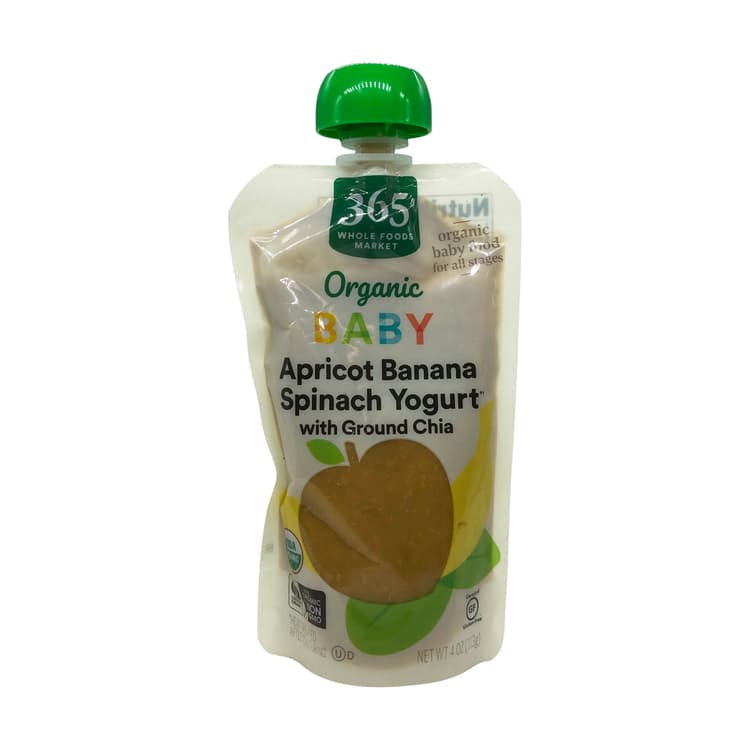 Organic Apricot Banana Spinach Yogurt With Ground Chia Baby Food