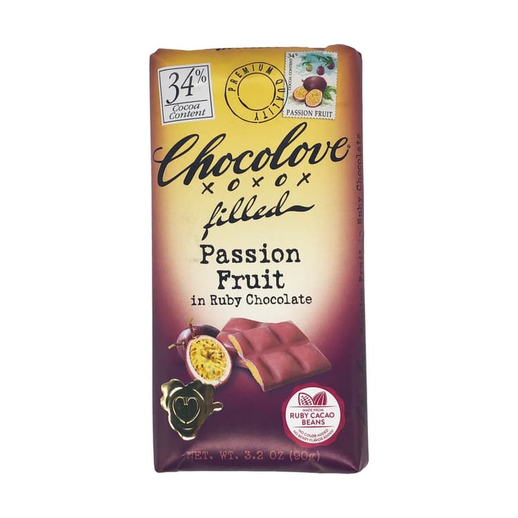 Chocolove Passion Fruit Filled Ruby Chocolate Bar