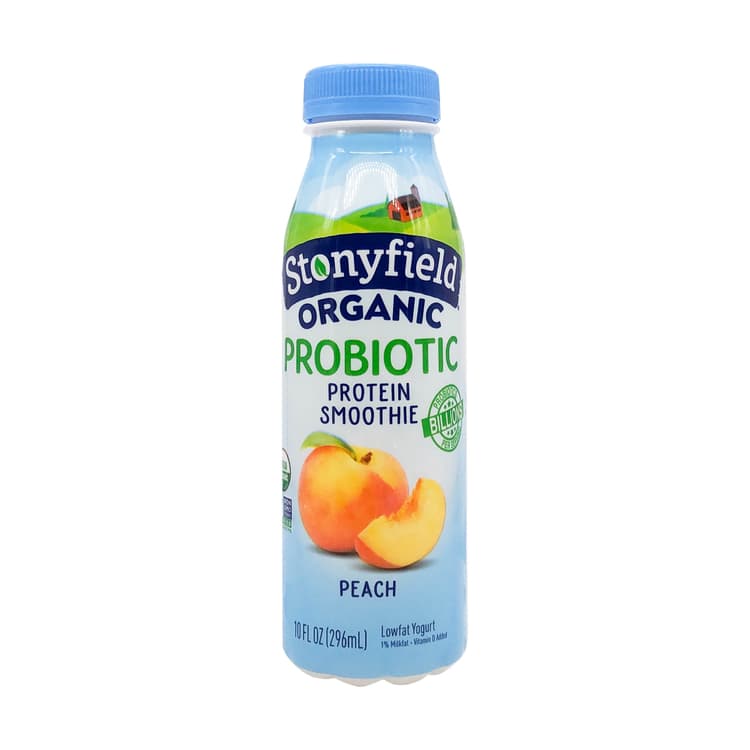 Stonyfield Organic Probiotic Peach Lowfat Yogurt Protein Smoothie