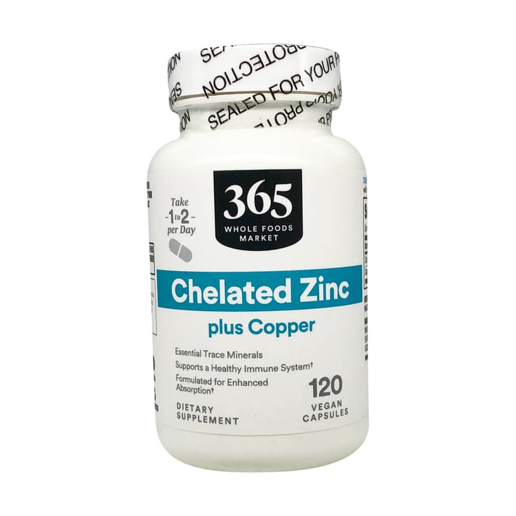 365 By Whole Foods Market Chelated Zinc Plus Copper, 120 Vegan Capsules