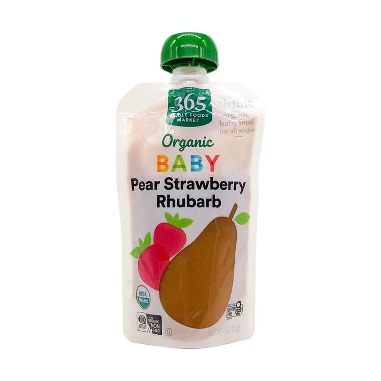 Organic Pear Strawberry Rhubarb Baby Food