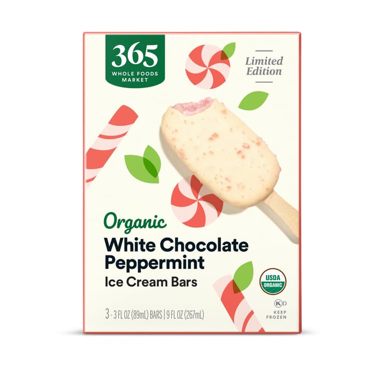 Organic White Chocolate Peppermint Ice Cream Bars