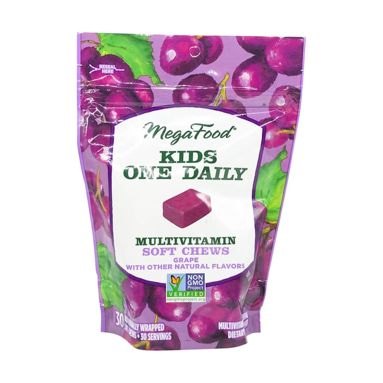 Megafood Kids One Daily Multi Chew Grape, 30 Individually Wrapped Soft Chews