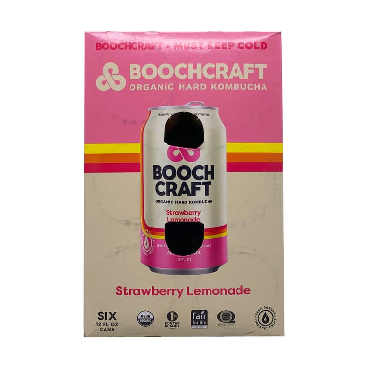 Boochcraft Strawberry Lemonade Hard Kombucha Cans