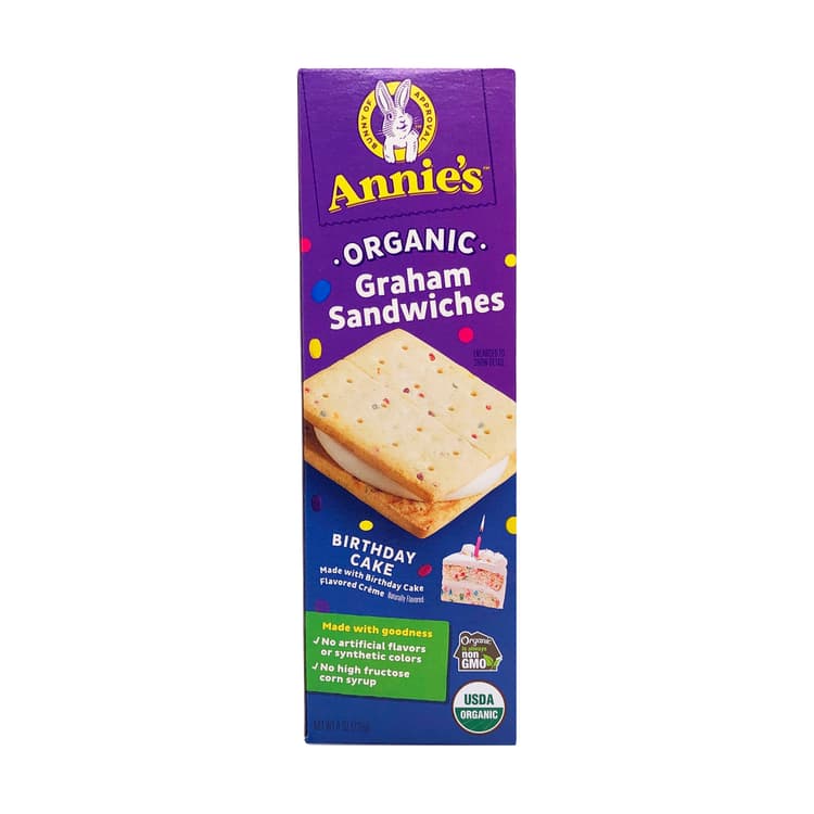 Annie'S Organic Birthday Cake Graham Sandwiches