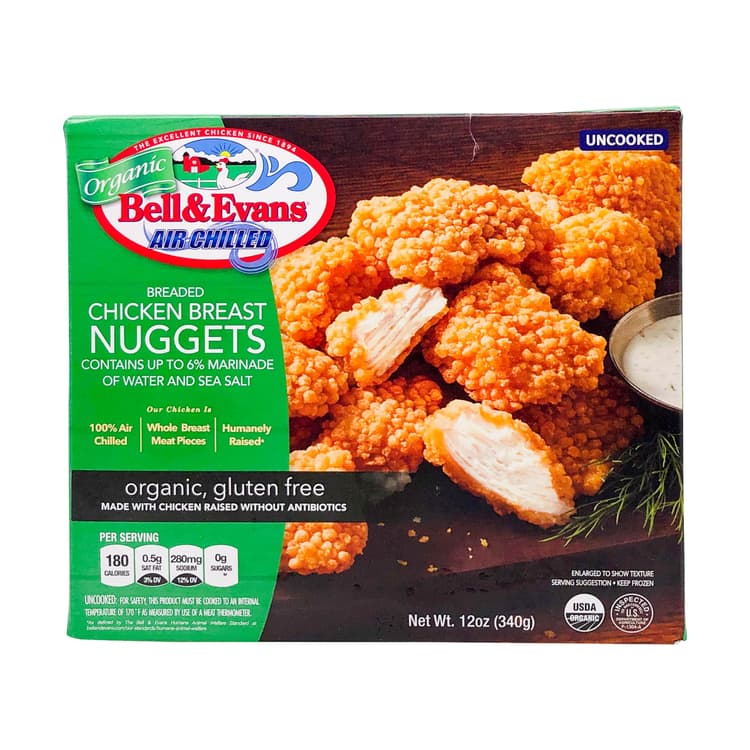 Bell & Evans Air Chilled Organic Gluten Free Chicken Breast Nuggets