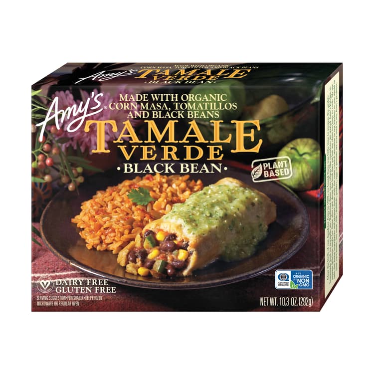 Amy'S Black Bean Tamale Verde, Non Gmo