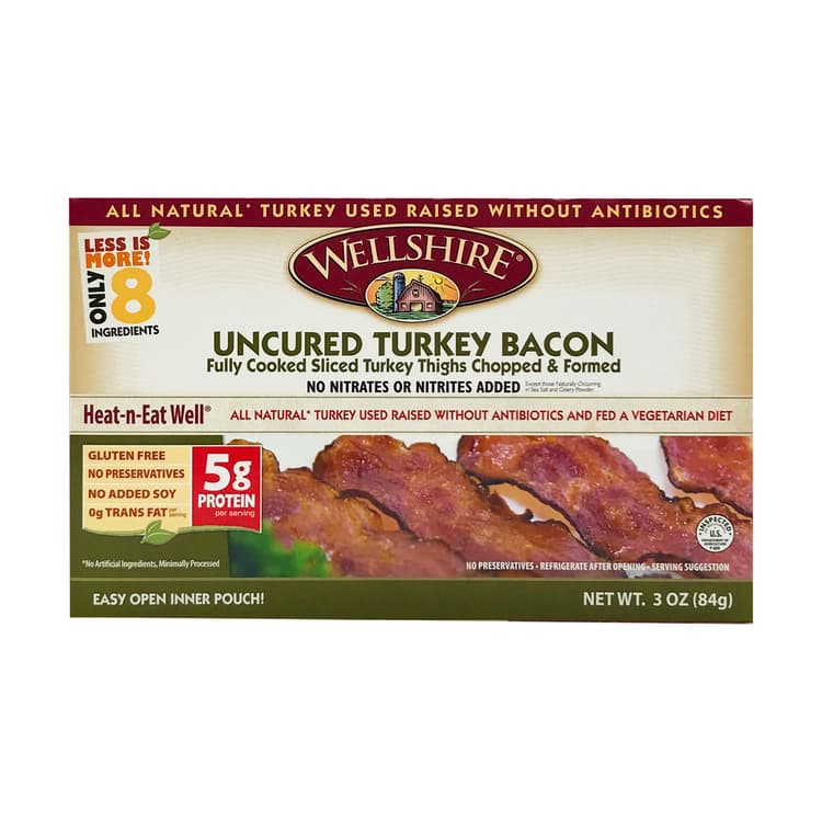 Wellshire Farms Wellshire Fully Cooked Uncured Turkey Bacon