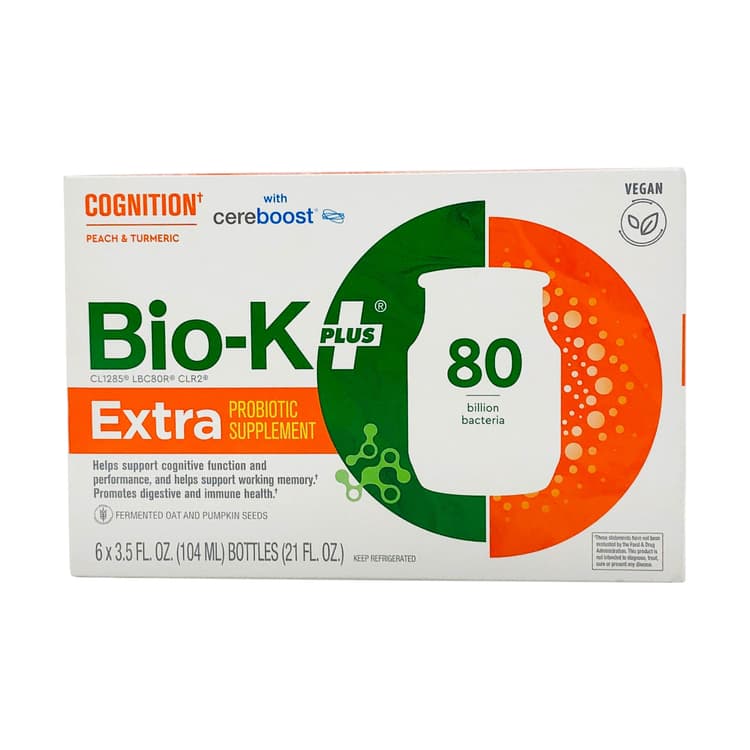 Bio-K Plus Organic Peach & Turmeric Cognition Extra Probiotic