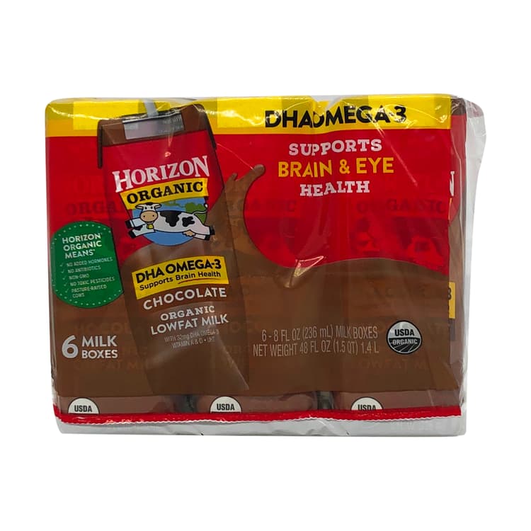 Horizon Organic Organic Shelf-Stable 1% Low Fat Milk Boxes With Dha Omega-3, Chocolate