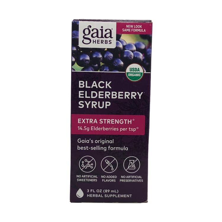 Gaia Herbs Rapidrelief Black Elderberry Syrp