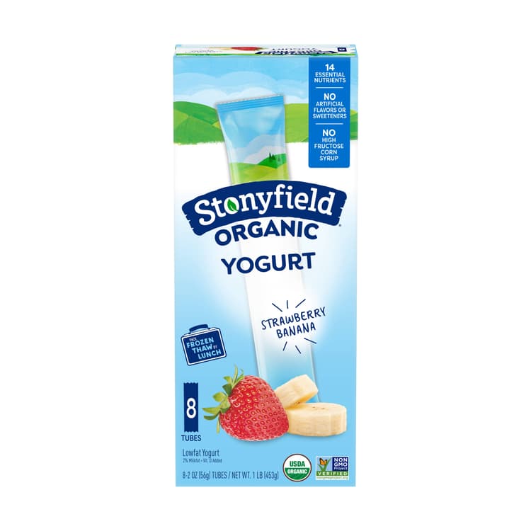Stonyfield Organic Kids Strawberry Banana Lowfat Yogurt Tubes