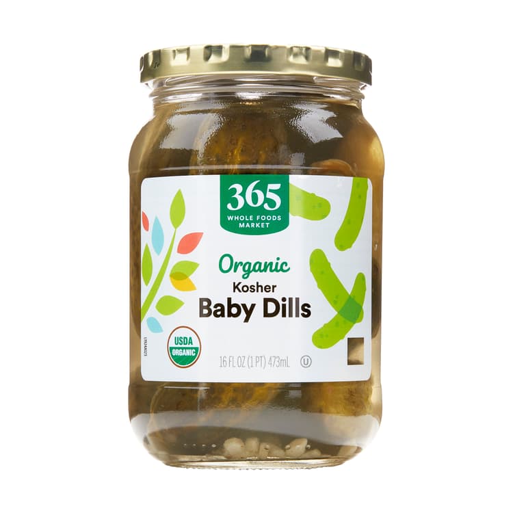 365 By Whole Foods Market Organic Shelf-Stable Pickles Kosher Baby Dills