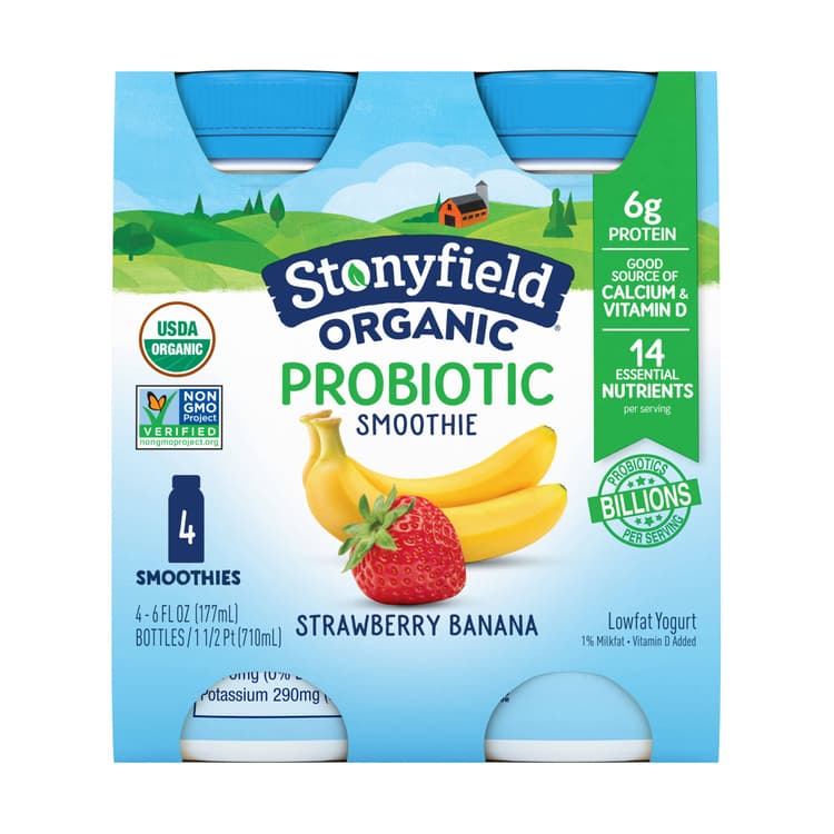 Stonyfield Organic Organic Strawberry Banana Smoothies