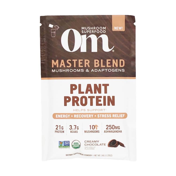 Om Mushroom Superfood Organic Chocolate Master Blend Protein Single