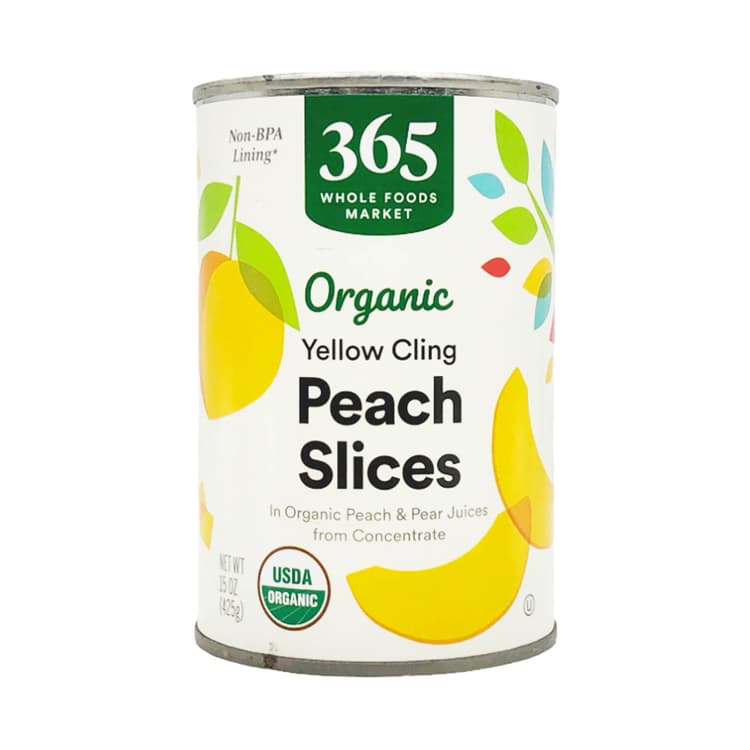 365 By Whole Foods Market Canned Fruit, Organic Yellow Cling Peach Slices In Organic Peach & Pear Juice From Concentrate
