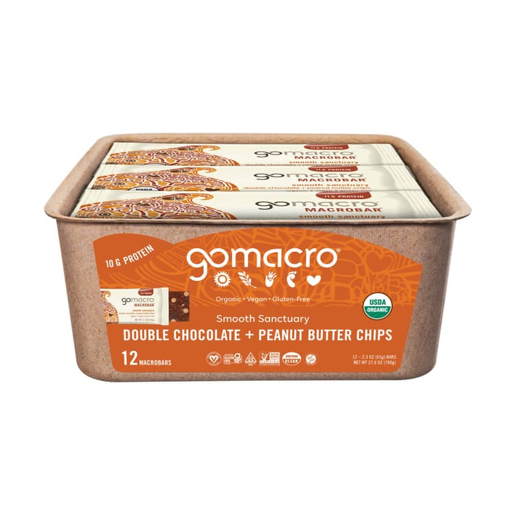 Gomacro Double Chocolate + Peanut Butter Chips Macrobar