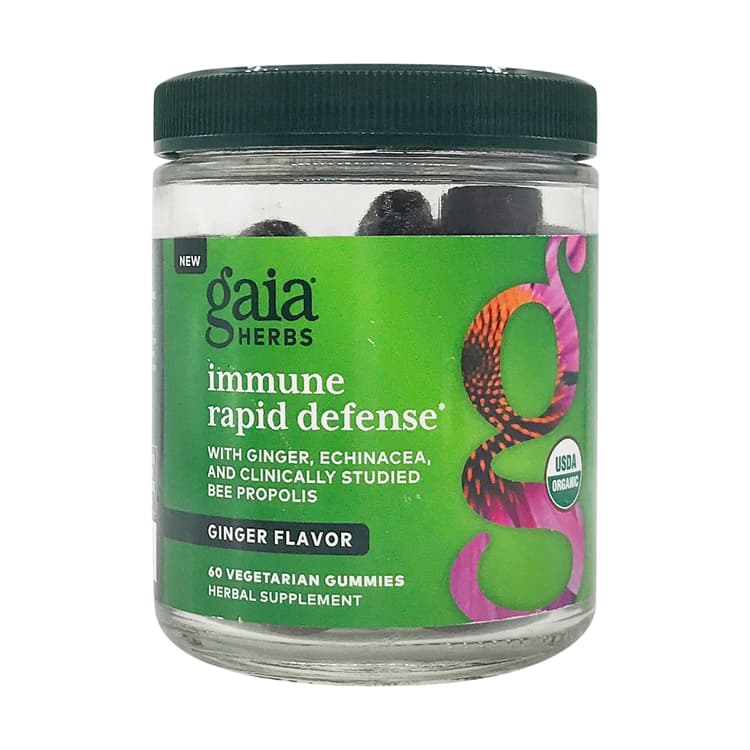 Gaia Herbs Organic Immune Rapid Defense Gummies, 60 Vegetarian Gummies