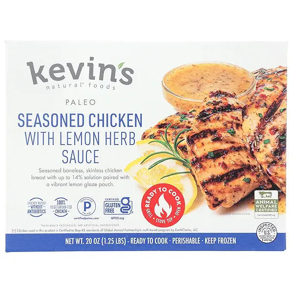Kevin'S Natural Foods Seasoned Chicken With Lemon Herb Sauce
