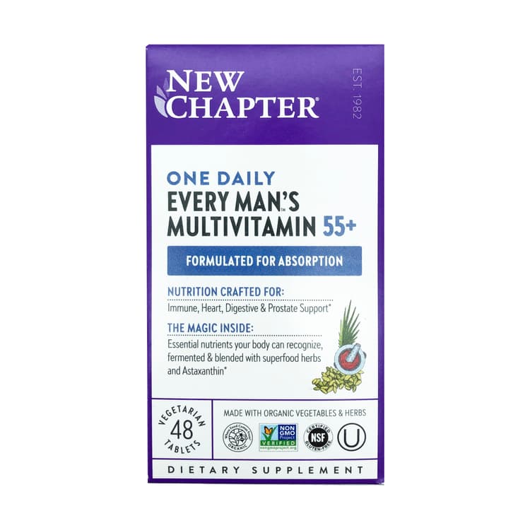 New Chapter Every Man'S 55 Plus One Daily Multi Vitamin Tablets, 48 Vegetarian