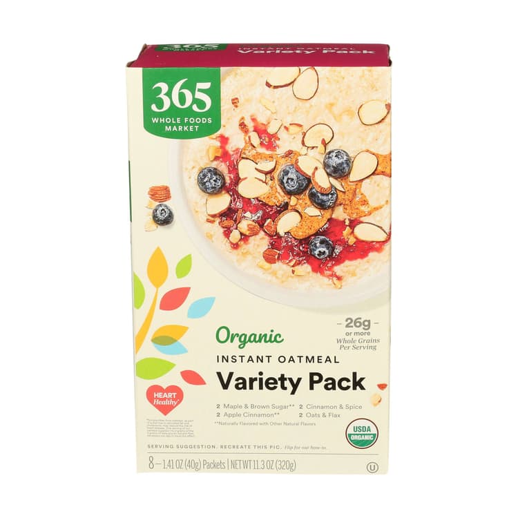 365 By Whole Foods Market Organic Variety Pack Instant Oatmeal