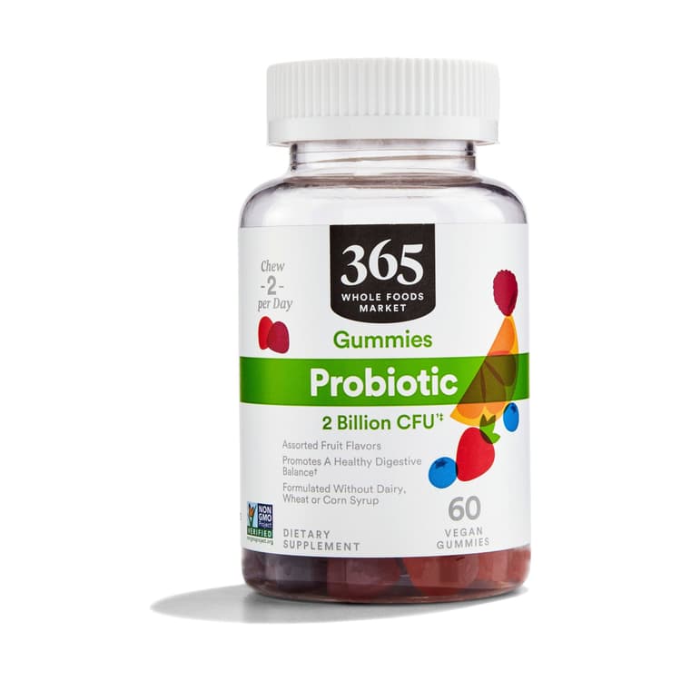 365 By Whole Foods Market 2 Billion Mixed Fruit Flavor Adult Probiotic Gummies, 60 Vegan Gummies