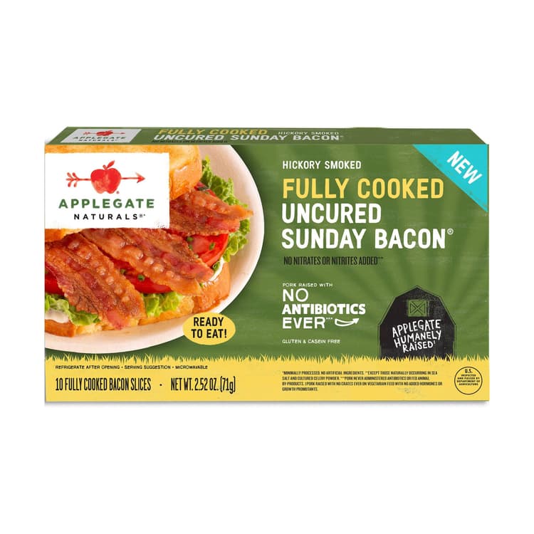 Applegate Naturals Sunday Bacon, Hickory Smoked, Uncured, Fully Cooked