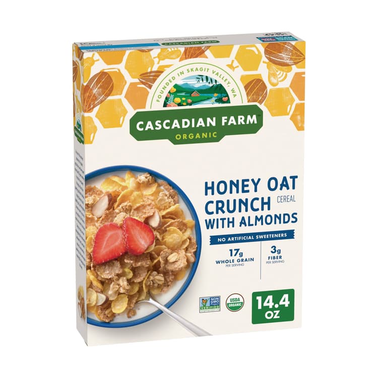 Cascadian Farm Organic Honey Oat Crunch Cereal With Almonds, Non-Gmo