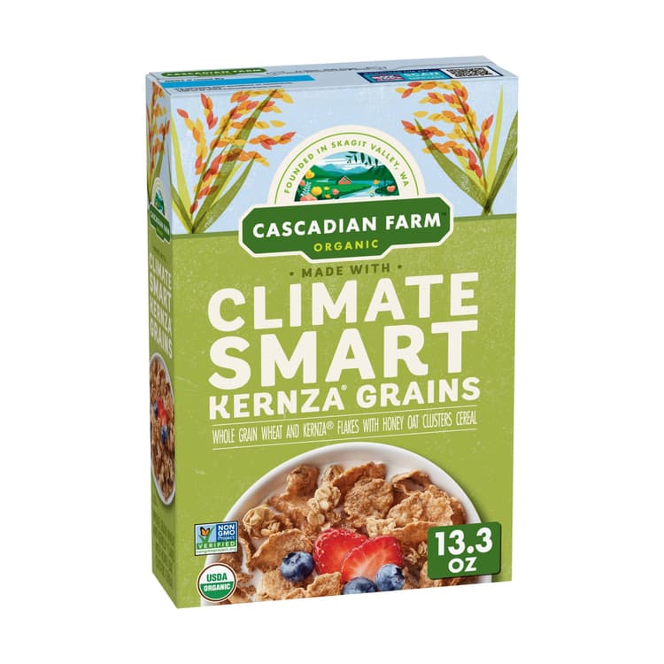Cascadian Farm Organic Whole Grain And Kernza Wheat Flakes With Honey Oat Clusters Cereal Limited Edition