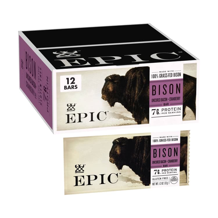 Epic Provisions Epic Bison Bacon Cranberry Bars, Grass-Fed, Box Bars