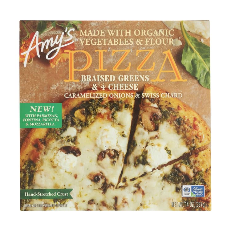 Amy'S Kitchen Braised Greens & 4 Cheese Pizza