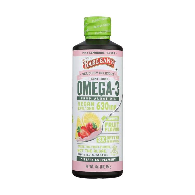Barlean'S Vegan Pink Lemonade Swirl Omega-3 Algae Oil