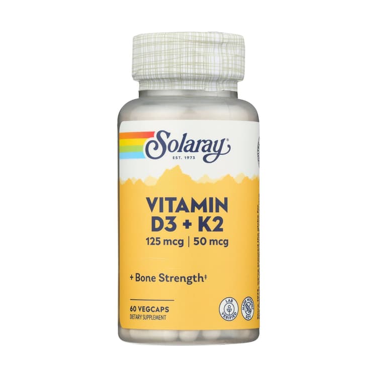 Solaray Vitamin D-3 & K-2 500 Iu D-3 50 Mcg K-2 Mk-7, 60 Vegcaps