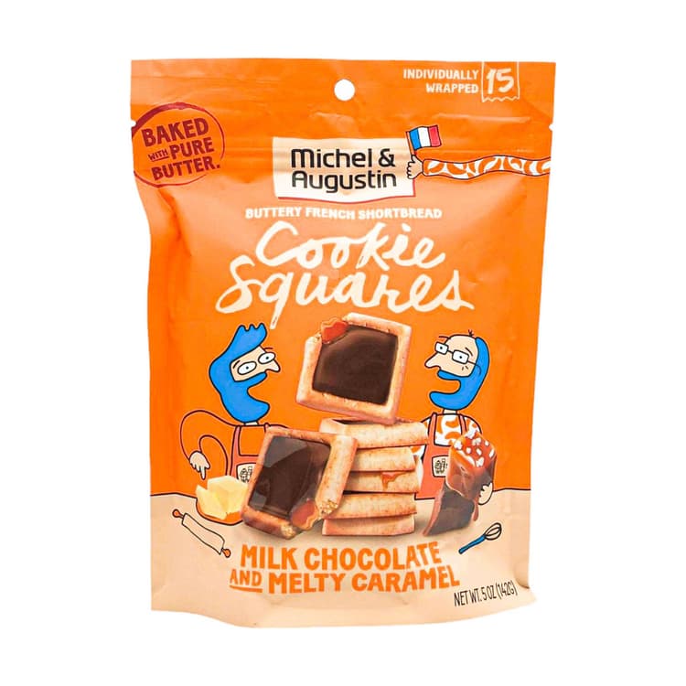 Michel Et Augustin Shortbread Cookie Squares - Milk Chocolate And Melty Caramel