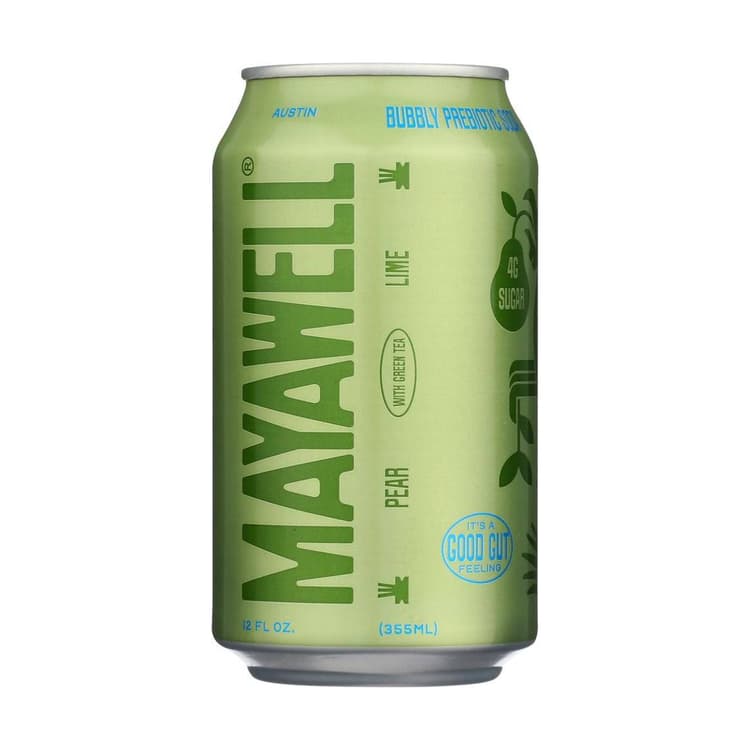 Mayawell Sparkling Pear Lime & Green Tea Prebiotic Beverage