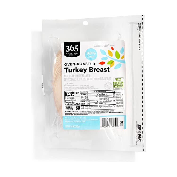 365 By Whole Foods Market Packaged Sliced Lunchmeat Turkey Breast Oven-Roasted - Value