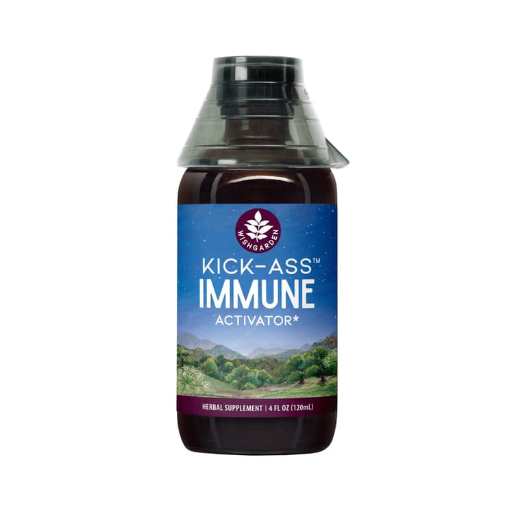 Wishgarden Herbs Kick-Ass Immune Activator - Organic Herbal Immune Booster, Promotes Healthy Immune System Response And Resistance, Use For Early Onset Of Sickness ( Jigger