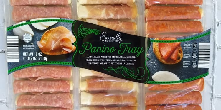 Specially Selected Panino Tray: Hard Salami Wrapped Mozzarella Cheese, Prosciuto Wrapped Mozzarella Cheese & Pepperoni Wrapped Mozzarella Cheese