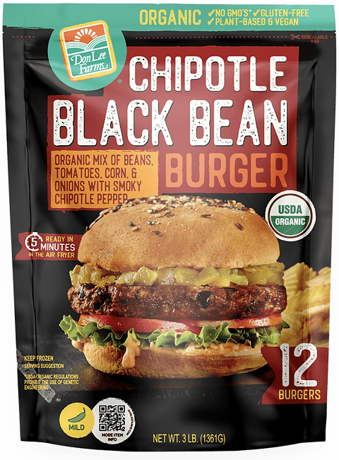 Don Lee Farms Organic Chipotle Black Bean Burger
