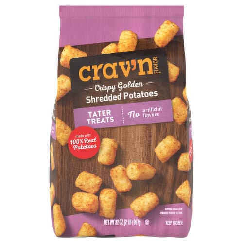 Crav'N Flavor Crispy Golden Shredded Potatoes Tater Treats