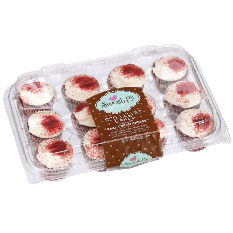 Sweet P'S Bake Shop Traditional Red Velvet Cakes With A Rich Cream Cheese Icing And A Cake Crumb Topping