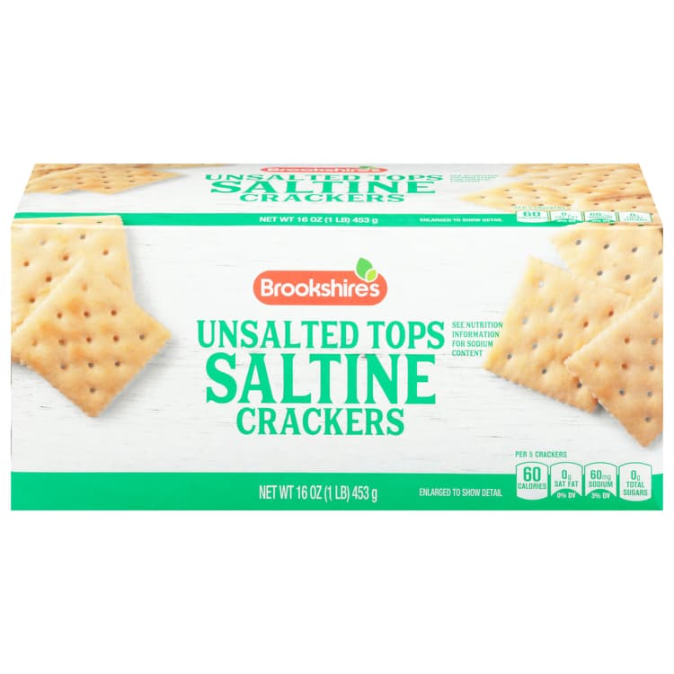Brookshire'S Crackers, Saltine, Unsalted Tops