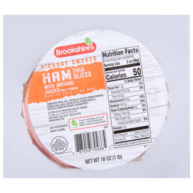 Brookshire'S Hickory Smoked Ham Thin