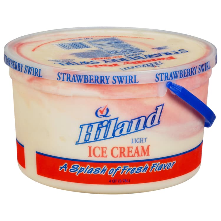 Hiland Ice Cream, Light, Strawberry Swirl