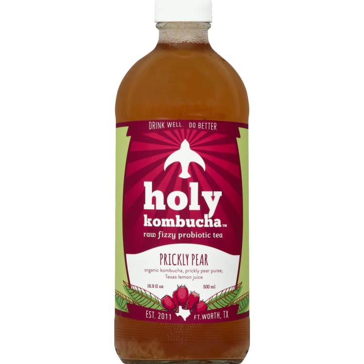 Holy Kombucha Tea, Raw Fizzy Probiotic, Prickly Pear