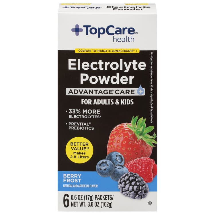 Topcare Electrolyte Powder, Advantage Care+, Berry Frost